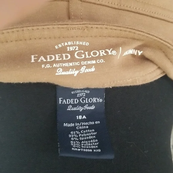 Faded Glory Skinny Size 18 in tan - Picture 4 of 4
